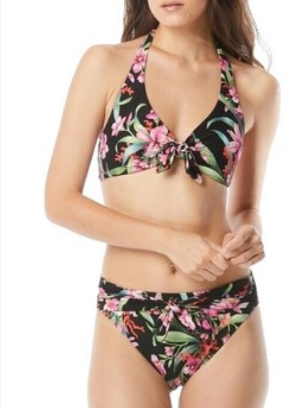 Carmen Marc Valvo "Garden Part" Collection 2-Piece Swimsuit Set Size S